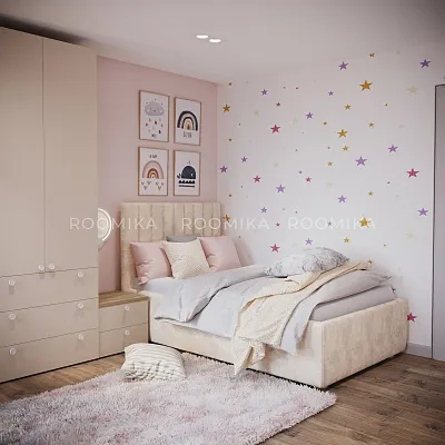 Кровать односпальная мягкая ASTI  с подъемным механизмом, 90x200