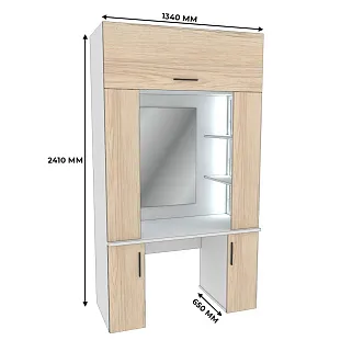 Стол туалетный с секцией и зеркалом с подсветкой  L-404.60