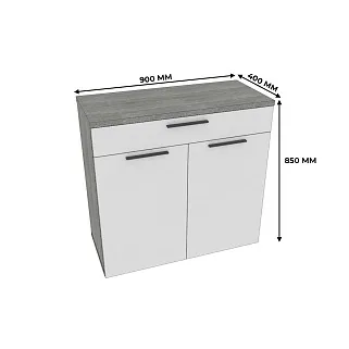 Тумба широкая 2 дверная с ящиком LG-876