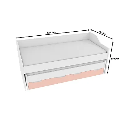 Кровать с выдвижным спальным местом, фасады в эмали LE910, 90x200