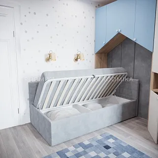 Кровать с подъемным механизмом и ящиком для белья LINE М1