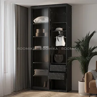 Шкаф-купе ХG126.45-3, профиль INTEGRO, стекло Estriado бесцветное, с подсветкой