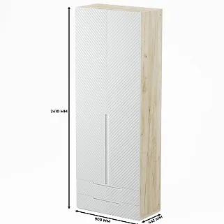 Шкаф 2 дверный с ящиками, фрезерованные фасады в эмали LE-211.44