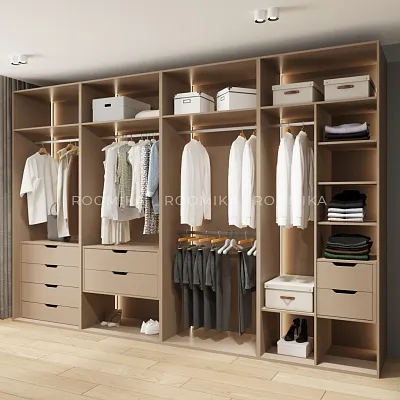 Шкаф для спальни с двумя ящиками и штангой с подсветкой R210.60-2