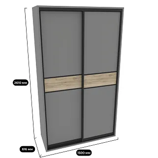 Шкаф-купе ХG156.60-3, профиль INTEGRO, фасад МДФ