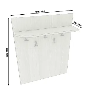 Вешалка настенная с  радиусной полкой P178 L/R