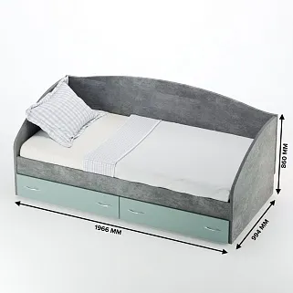 Кровать односпальная с ящиками P902N, 90x190