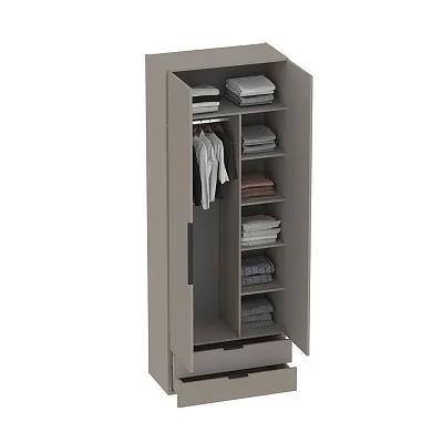 Шкаф 2 дверный с ящиками, фасады в эмали LE211.44