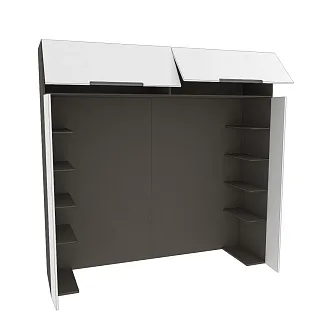 Ниша для кровати с секциями, фасады в эмали LE-407.60