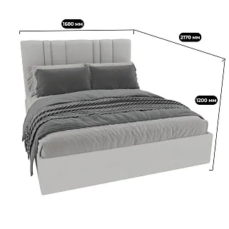 Кровать двуспальная мягкая HILTON с подъемным механизмом, 160x200