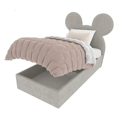 Кровать односпальная мягкая MICKEY с подъемным механизмом, 90x190