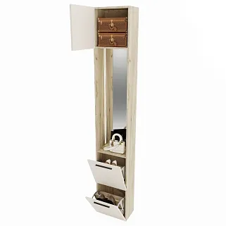 Шкаф завершающий с обувницей и зеркалом L-250