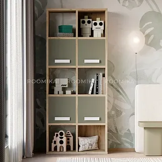 Стеллаж сквозной книжный на 10 ниш с ящиками E810