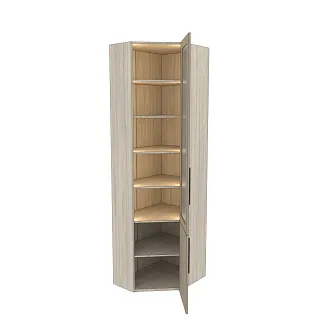 Шкаф угловой книжный со стеклом разносторонний с подсветкой L247.44.1 L/R