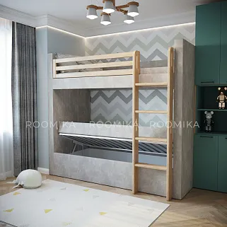 Кровать мягкая двухъярусная DUO L/R