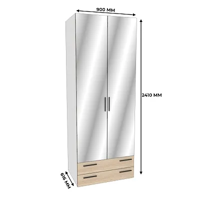 Шкаф двустворчатый с ящиками и с зеркалом L-211.60Z