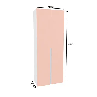 Шкаф двухдверный узкий, фасады в эмали LE210.44-4