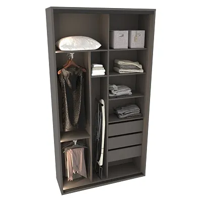 Шкаф-купе ХG140.45-3, профиль INTEGRO, фасад зеркало серебро/стекло Сатинато белое