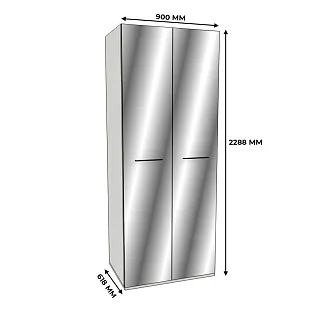 Шкаф двустворчатый зеркалом, фасады МДФ CG-210.60Z