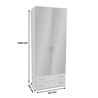 Шкаф 2 дверный с ящиками  и зеркалом P211.60Z