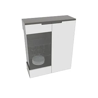 Шкаф напольный с подсветкой, фасады в эмали LE202 L/R