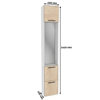 Шкаф завершающий с обувницей и зеркалом L-250
