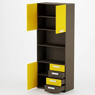 Шкаф двухдверный, фасад комбинированный E213 L/R