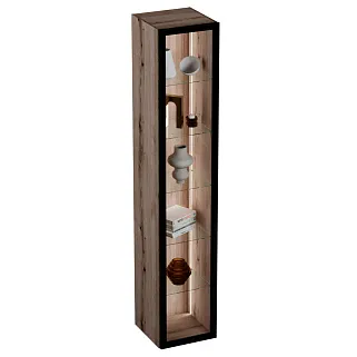 Шкаф со стеклянными фасадом полки стекло с подсветкой R220.1