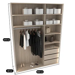 Шкаф с ящиками и штангой с подсветкой M180.45-1 L/R