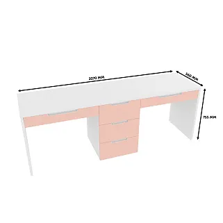 Cтол прямой на 2 рабочих места, фасады в эмали LE718.2
