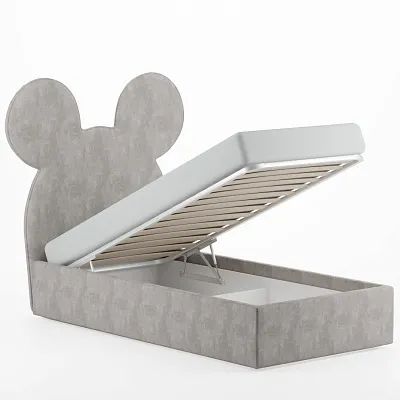 Кровать односпальная мягкая MICKEY с подъемным механизмом, 90x190