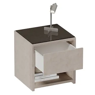 Тумба прикроватная мягкая, стекло прозрачное SUNRISE 751