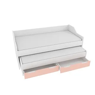 Кровать с выдвижным спальным местом, фасады в эмали LE910, 90x200