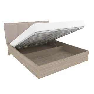Кровать двуспальная Lazio с парящим эффектом и мягким чехлом с кантом, 160x200
