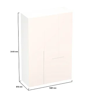 Шкаф двухдверный с фальш-стенкой и раздвижжными дверьми, фасады в эмали LE205 L/R