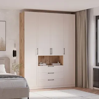 Шкаф четырехдверный для одежды с нишей A205