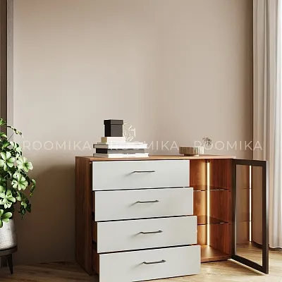 Комод с ящиками и стеклянной дверью с подсветкой R706.1