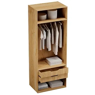 Шкаф двустворчатый, фасады натуральный ротанг L210.60-3