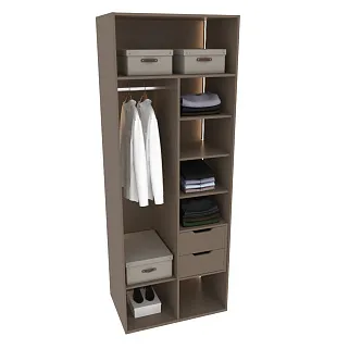 Шкаф для спальни с полками и штангой с подсветкой R210.60-4