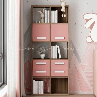 Стеллаж сквозной книжный на 10 ниш с ящиками E810