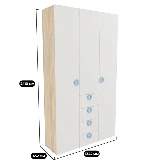 Шкаф трехдверный с ящиками узкий L203.44