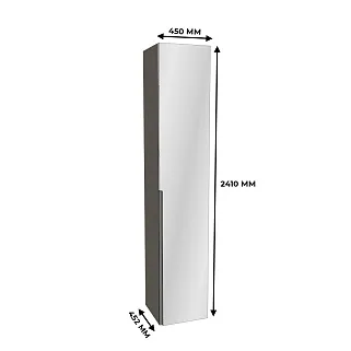 Шкаф 1 дверный узкий с зеркалом, фасады в эмали  LE-220.44-4Z