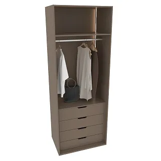 Шкаф для спальни с четырьмя ящиками и штангой с подсветкой R210.60-3