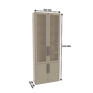 Шкаф книжный со стеклом L240 с подсветкой