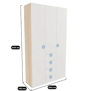 Шкаф трехдверный с ящиками узкий L203.44