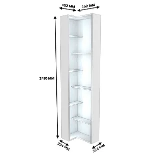 Стеллаж завершающий угловой с подсветкой L-230
