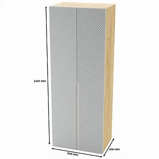 Шкаф 2 дверный, фрезерованные фасады в эмали LE-210.60-1