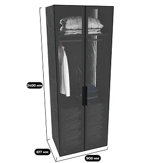 Шкаф для спальни с четырьмя ящиками и штангой с подсветкой R210.60-3