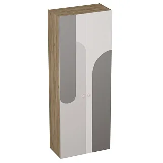 Шкаф двухдверный узкий, фрезерованные фасады в эмали LE210.44-1