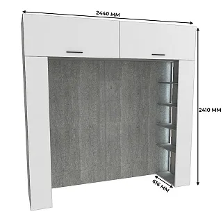 Ниша для кровати с секциями с подсветкой LG407.60